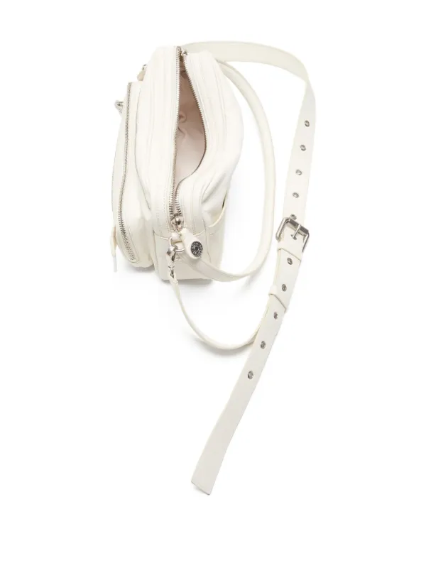 Acne Studios メッセンジャーバッグ ホワイト Acne Studios レザー ショルダーバッグ | ホワイト | FARFETCH JP