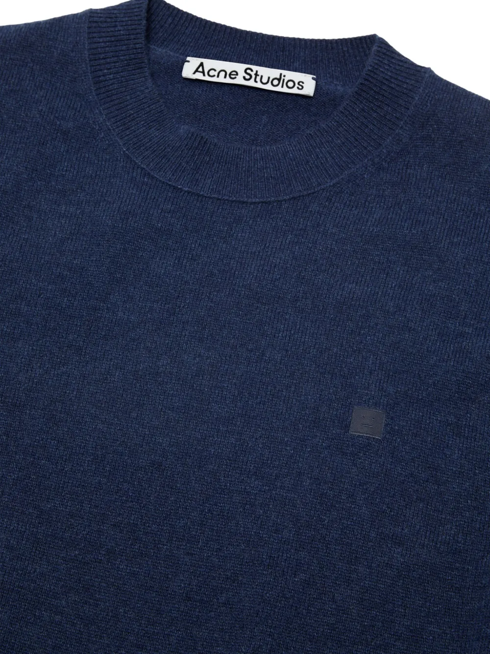 Acne Studios Logo-patch Crew-neck Sweater In Blue