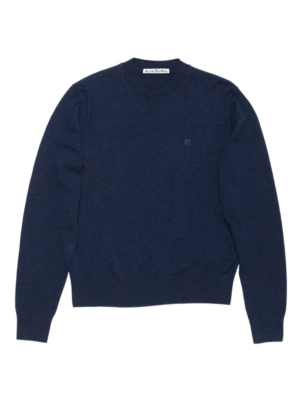 Acne Studios Logo-patch Crew-neck Sweater In Blue