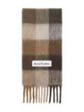 Acne Studios checked fringed scarf - Brown