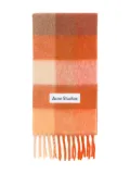 Acne Studios checked fringed scarf - Orange
