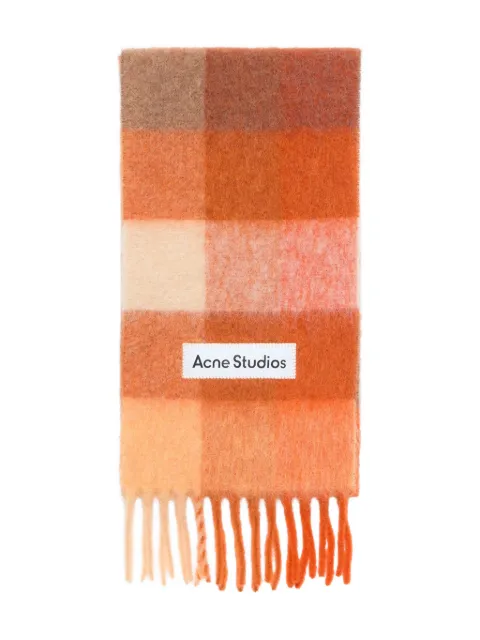 Acne Studios checked fringed scarf