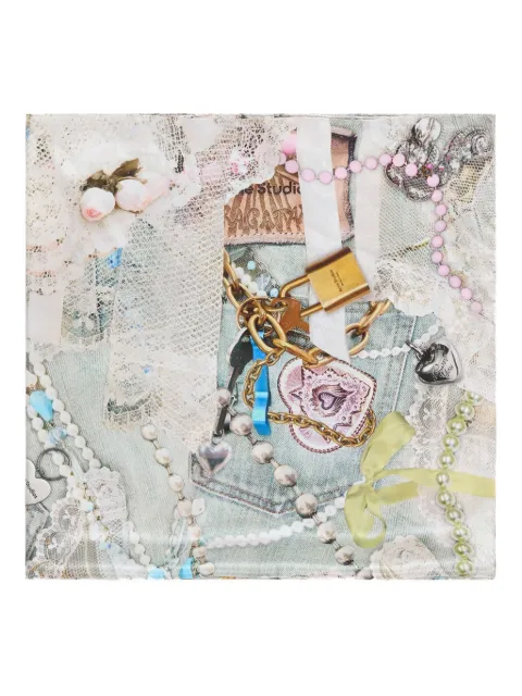 Acne Studios patchwork pearl scarf
