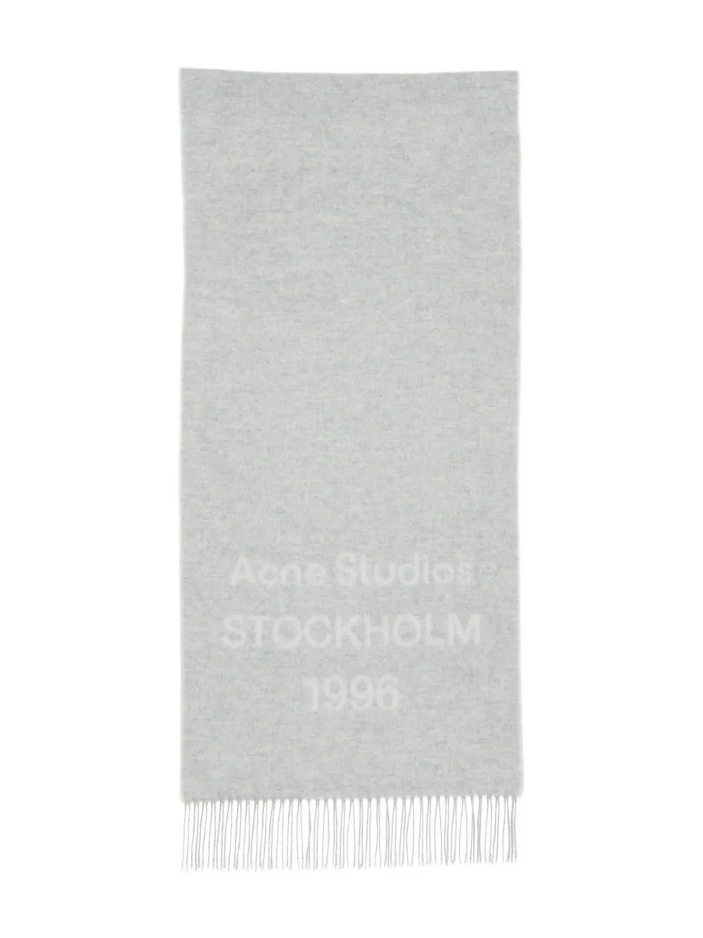 Acne Studios logo-embellished wool scarf - グレー Acne Studios logo-embellished wool scarf - グレー