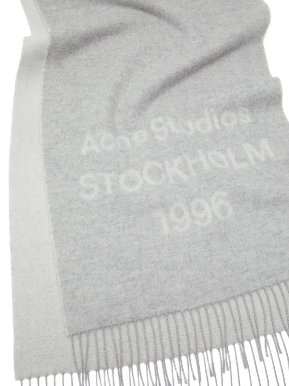 Acne Studios Wollen sjaal verfraaid met logo Grijs