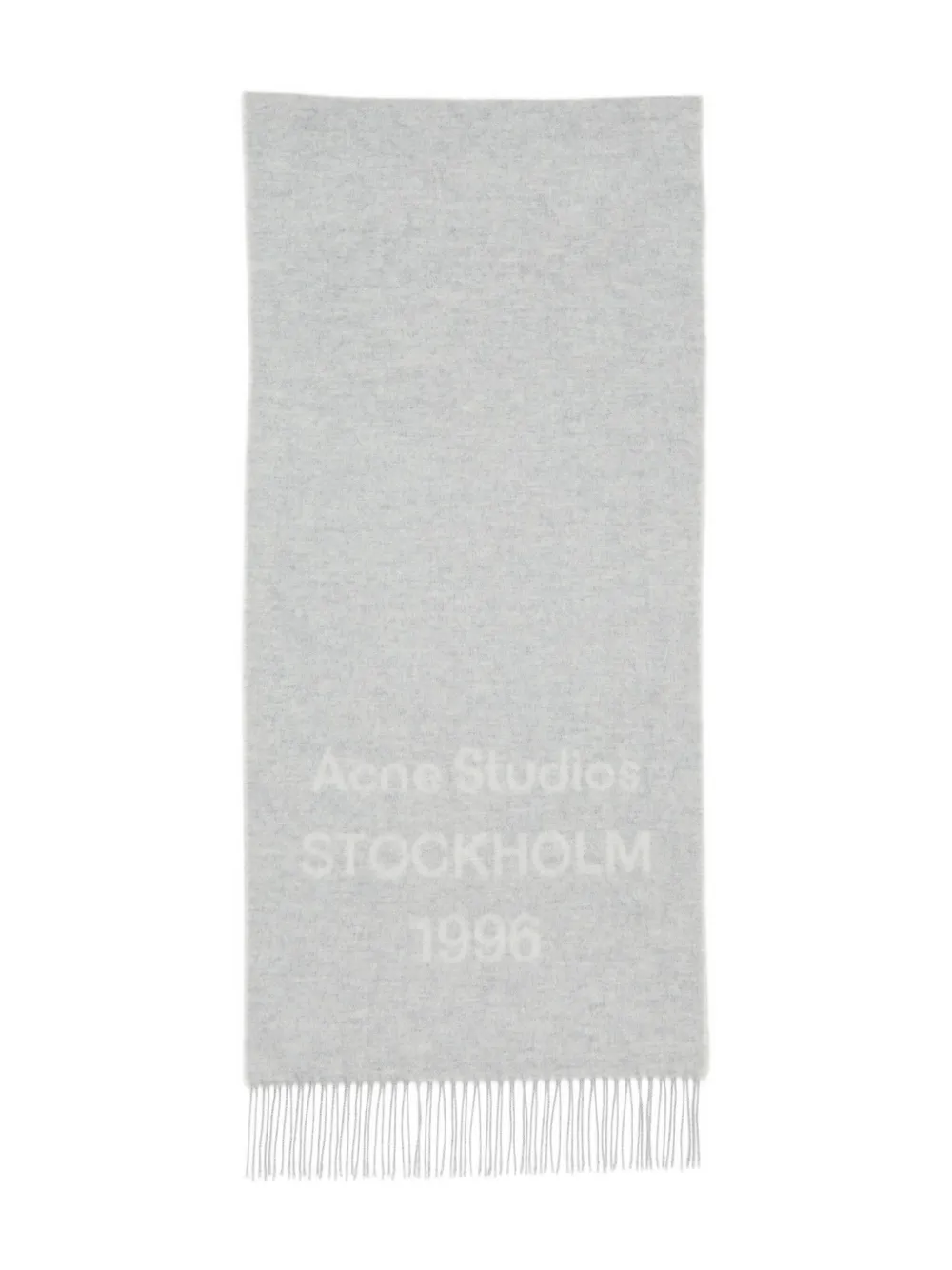 Acne Studios Wollen sjaal verfraaid met logo Grijs