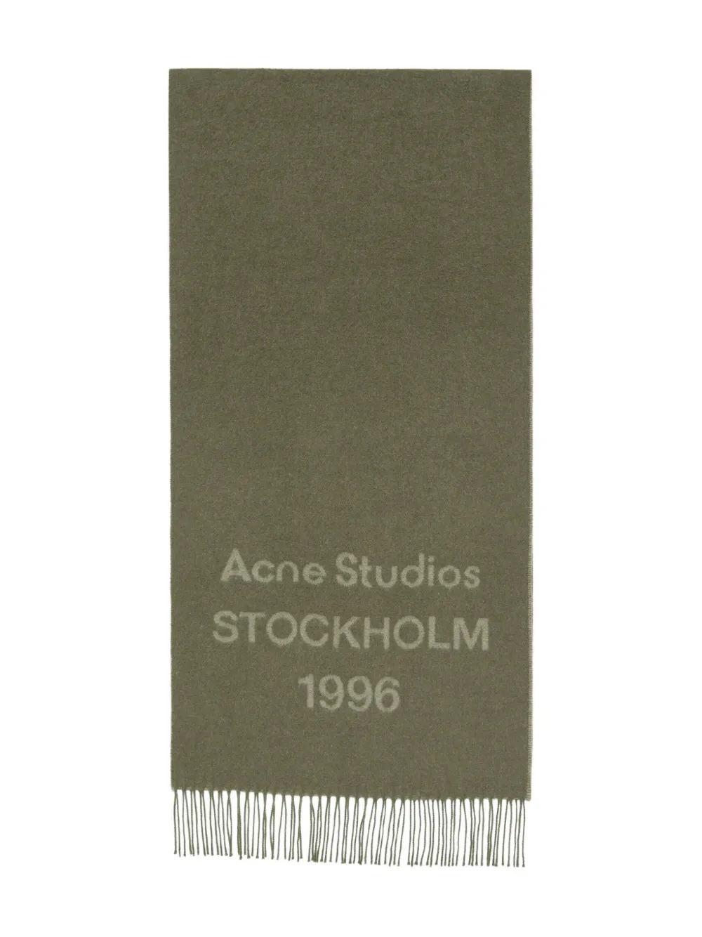 Acne Studios logo-embellished wool scarf | Green | Image 1