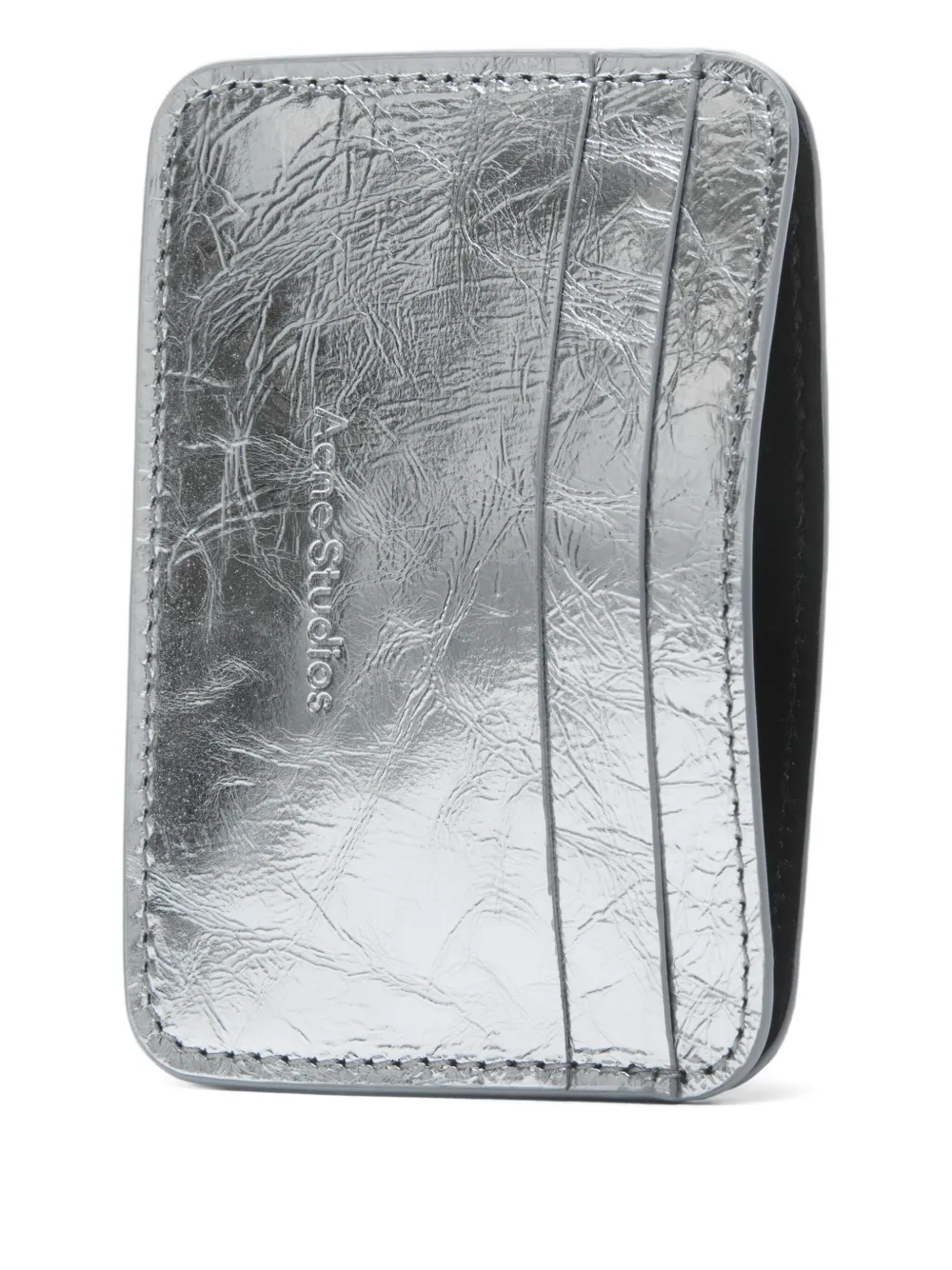 Acne Studios metallic leather cardholder Zilver