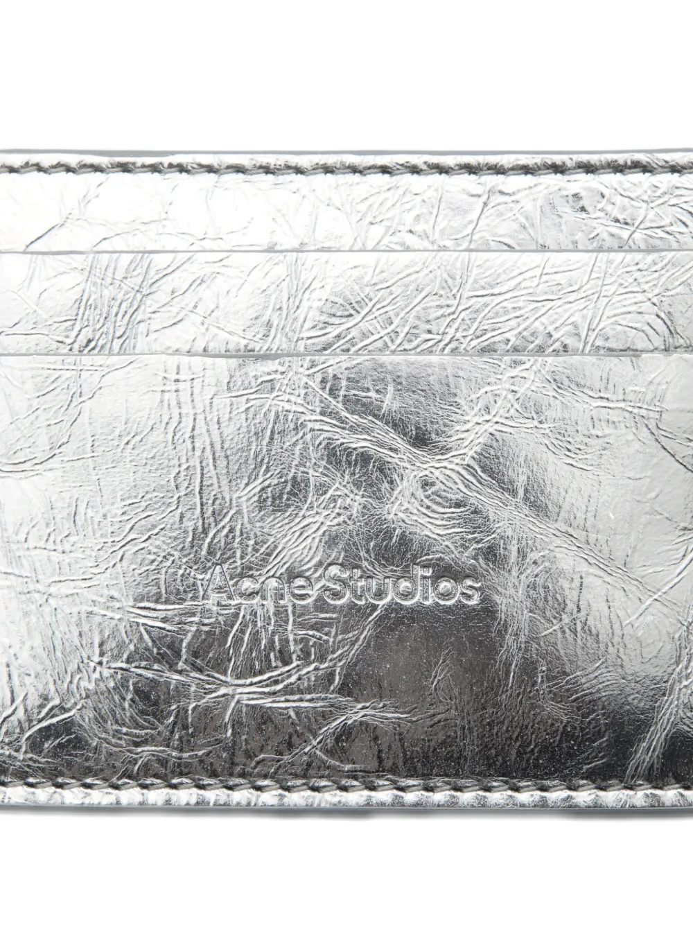 Acne Studios metallic leather cardholder Zilver