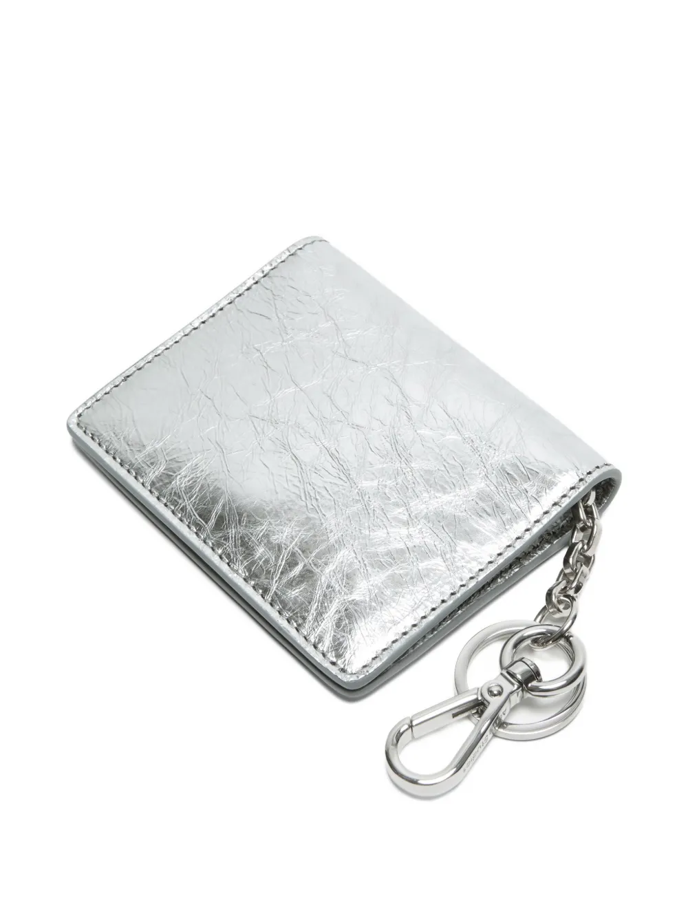 Acne Studios metallic leather cardholder Zilver