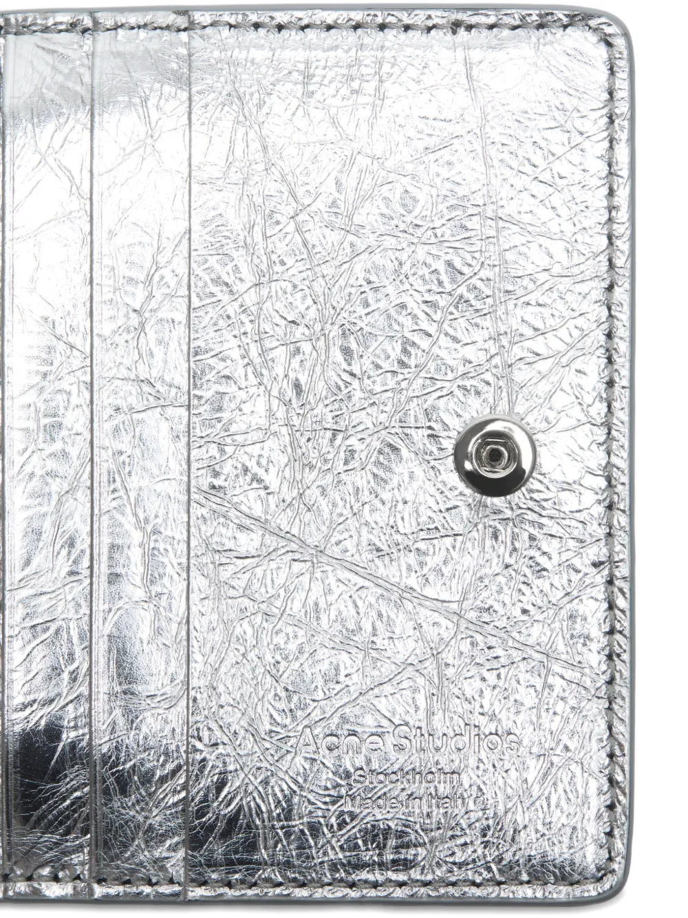 Acne Studios metallic leather cardholder Zilver