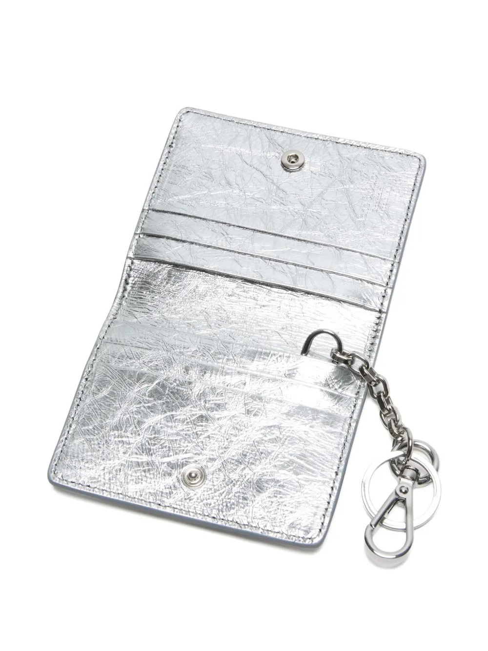 Acne Studios metallic leather cardholder Zilver