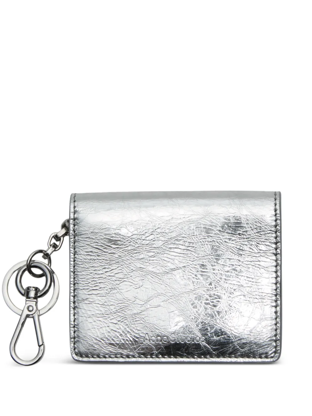 Acne Studios metallic leather cardholder - Argento