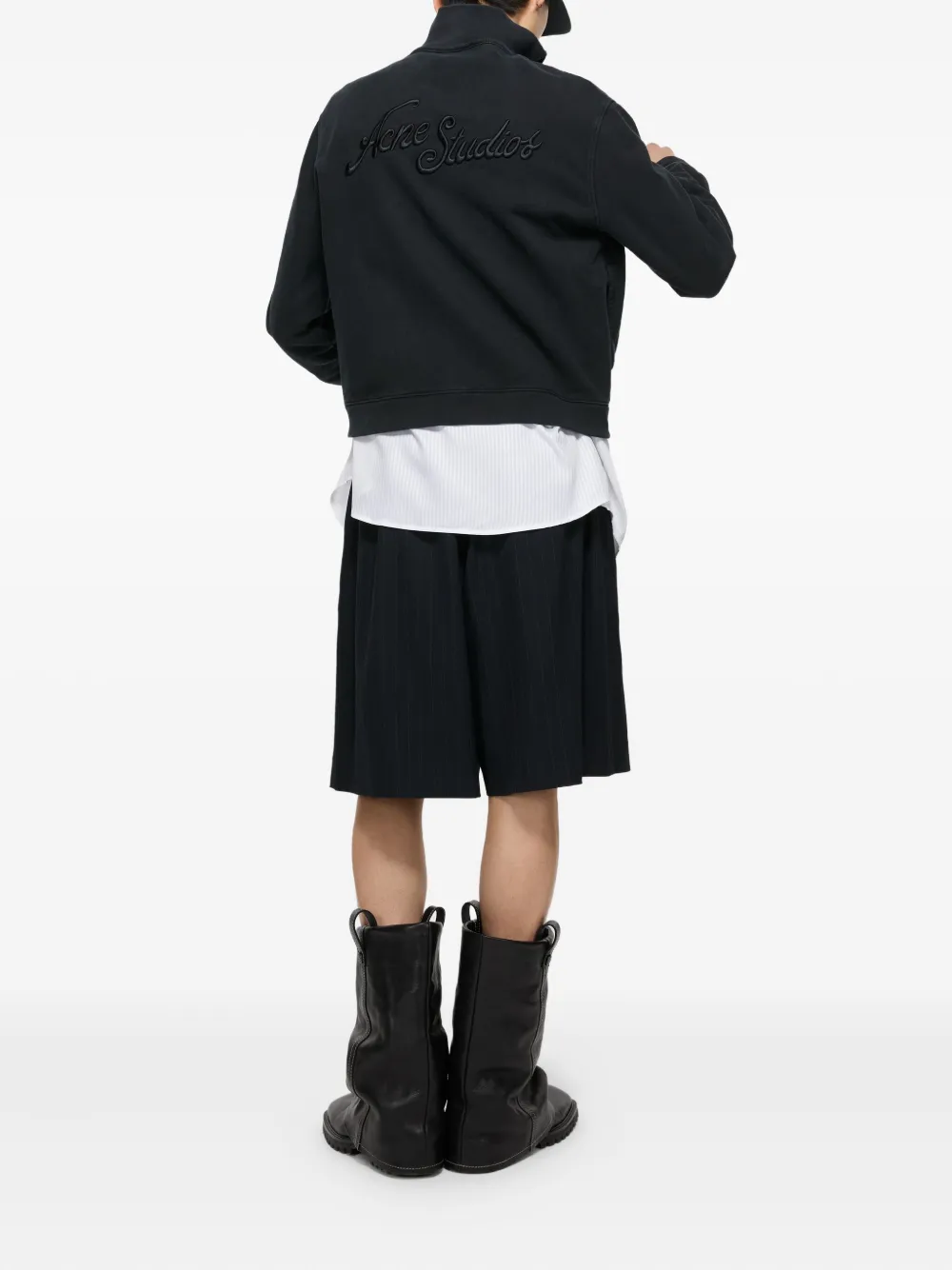 Acne Studios Sweater met col en rits Zwart
