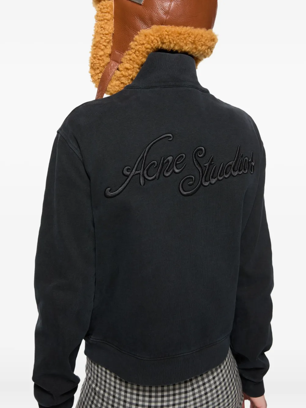 Acne Studios Sweater met col en rits Zwart
