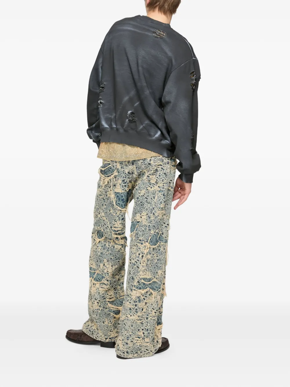 Acne Studios Logo-print Distressed Sweatshirt In Black