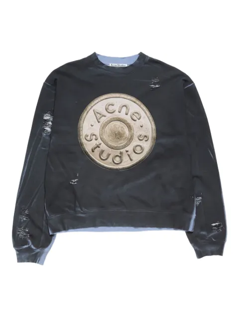 Acne Studios logo-print distressed sweatshirt