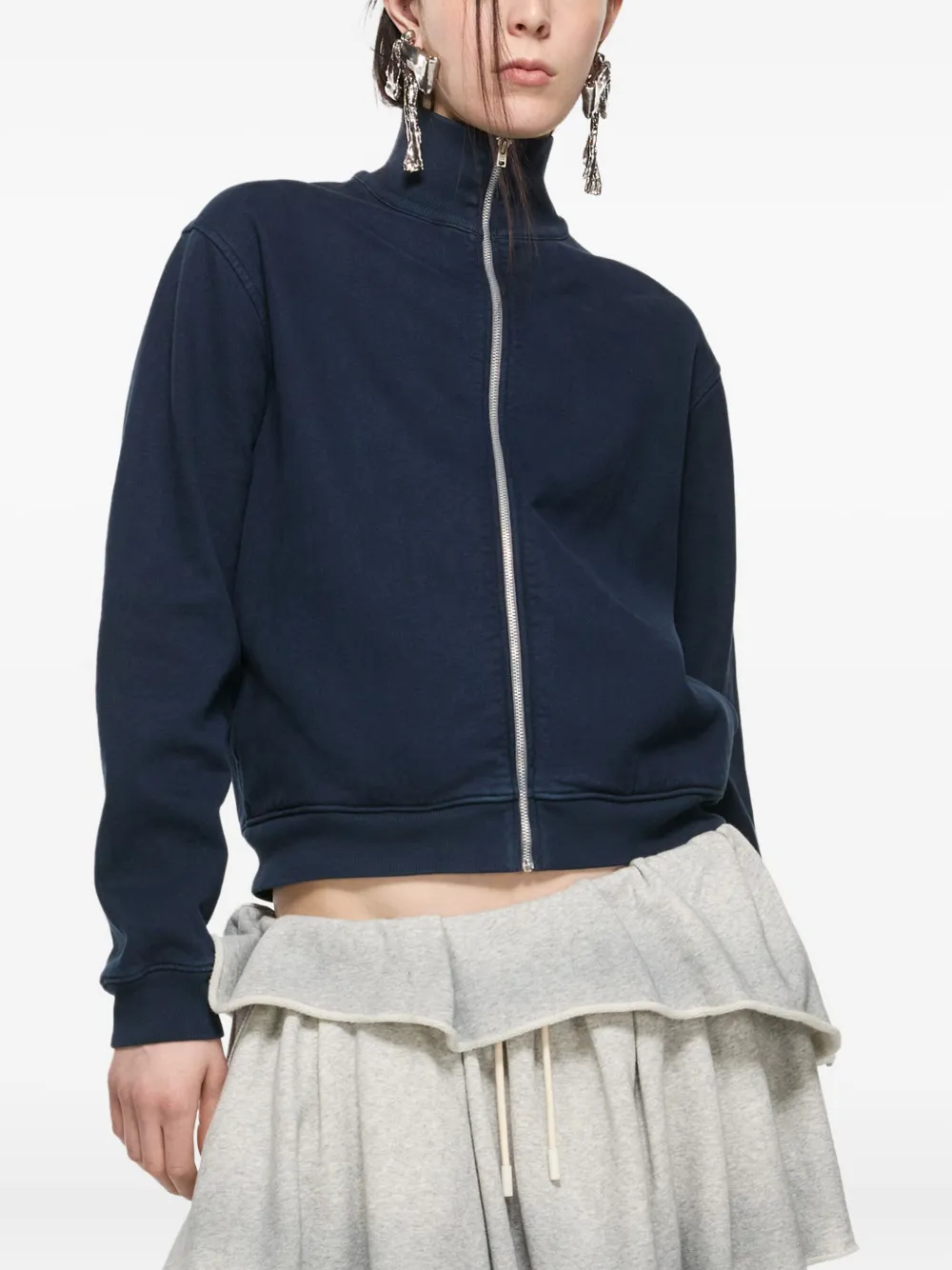 Acne Studios Sweater met geborduurd logo en rits Blauw