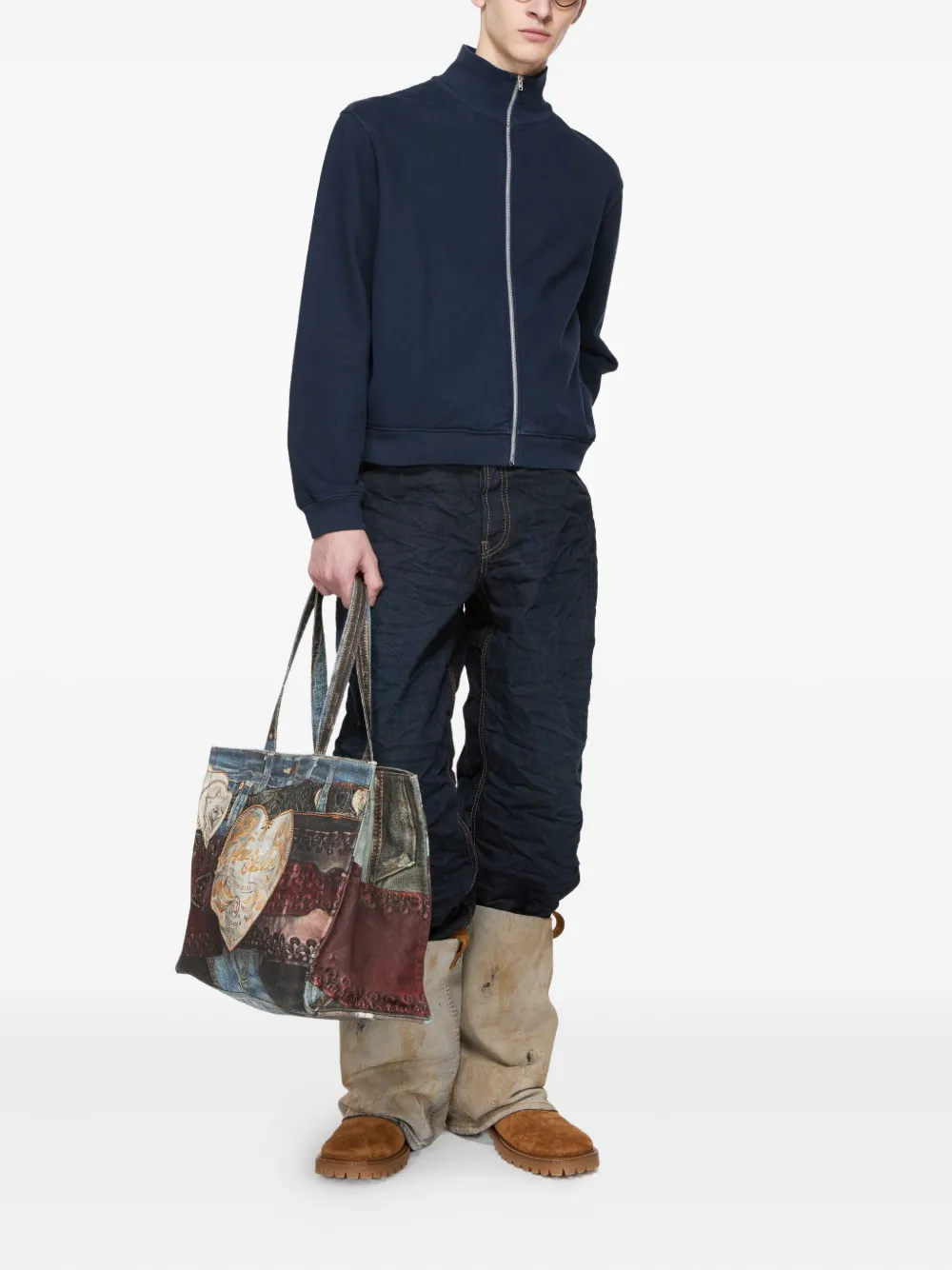Acne Studios Sweater met geborduurd logo en rits Blauw