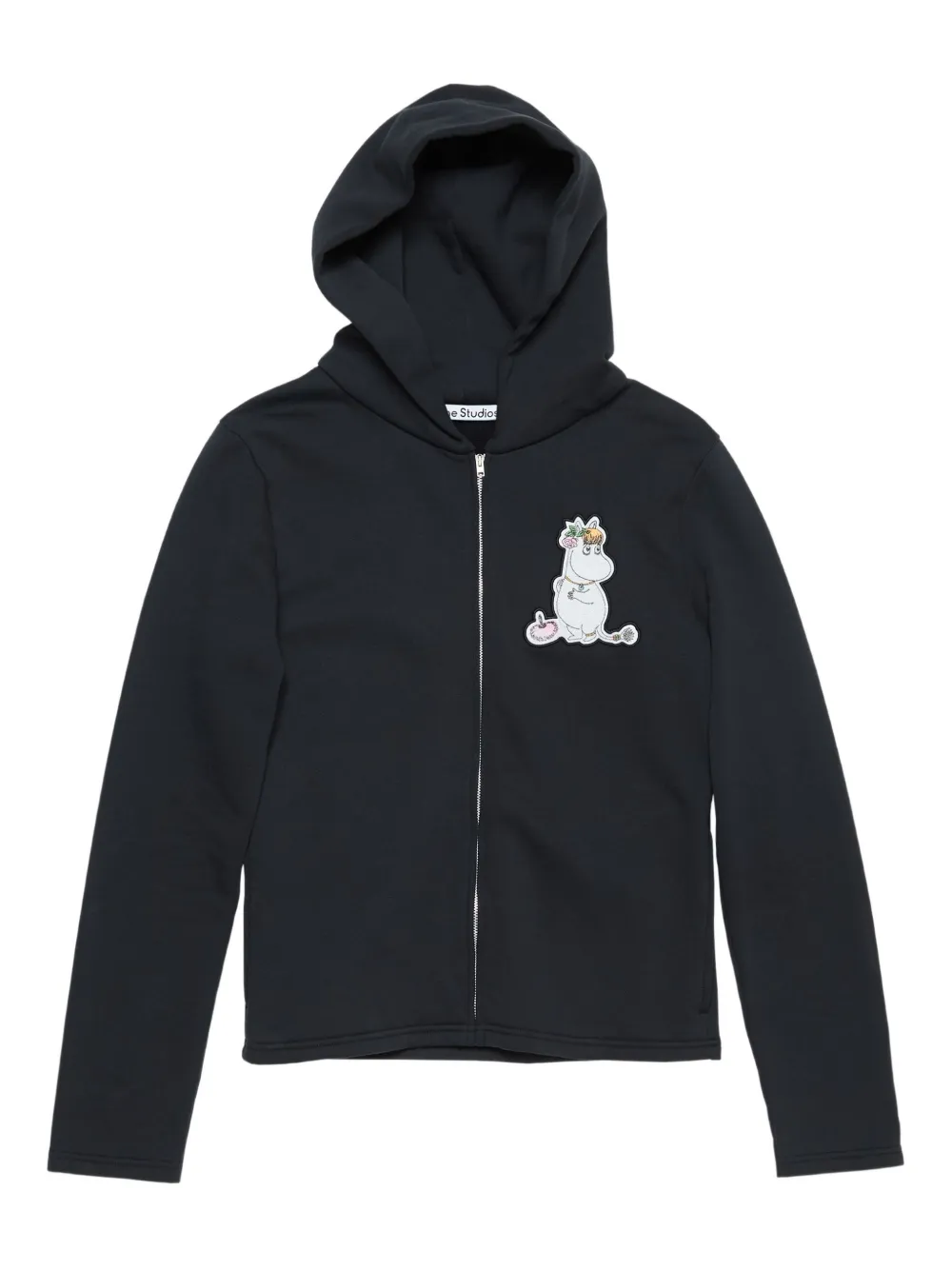 Acne Studios unicorn-applique zip-up hoodie - ブラック Acne Studios unicorn-applique zip-up hoodie - ブラック