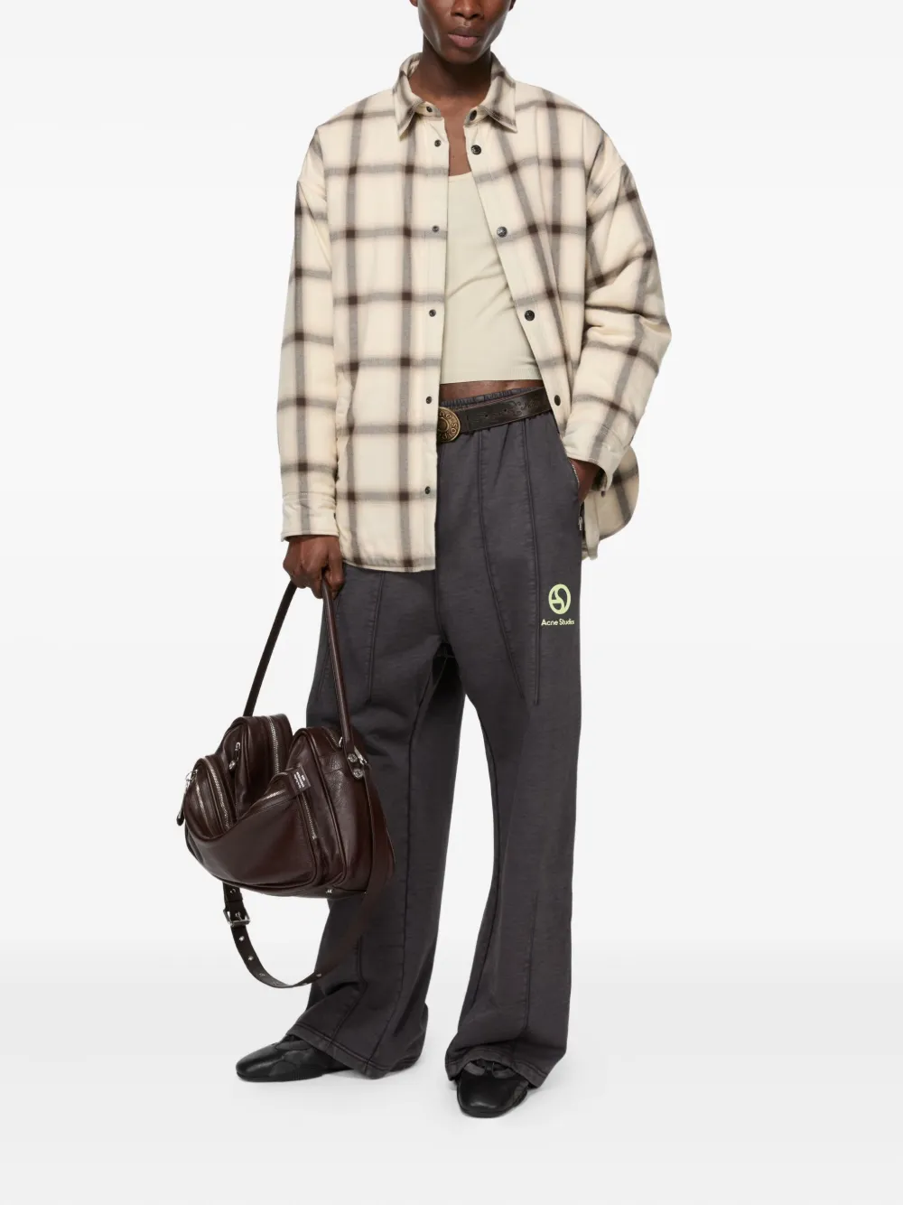Acne Studios logo-print elasticated-waist trousers | Wide Leg Pants | Image 2