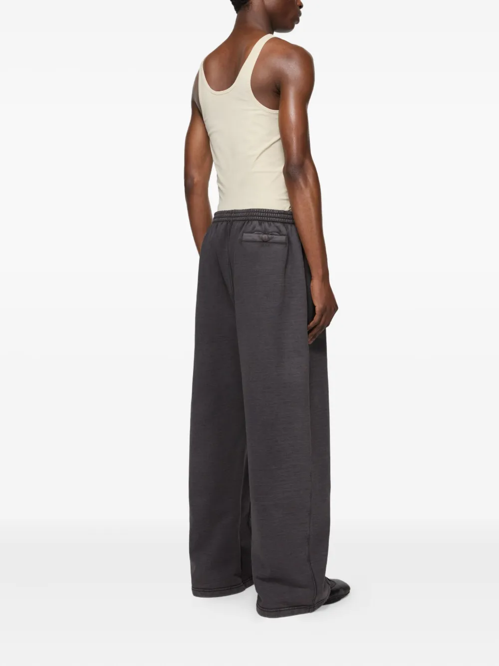 Acne Studios Logo-print Elasticated-waist Trousers In Gray
