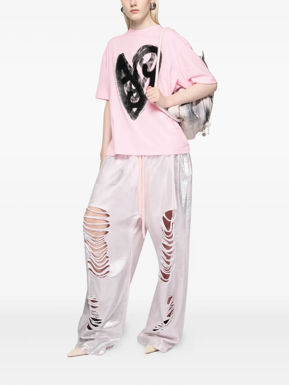 Acne Studios T-shirt met print Roze