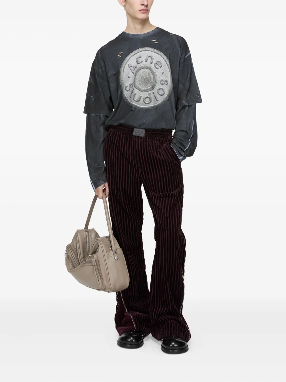 Acne Studios logo-print distressed T-shirt | T-Shirts | Image 2