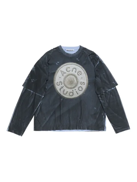 Acne Studios logo-print distressed T-shirt
