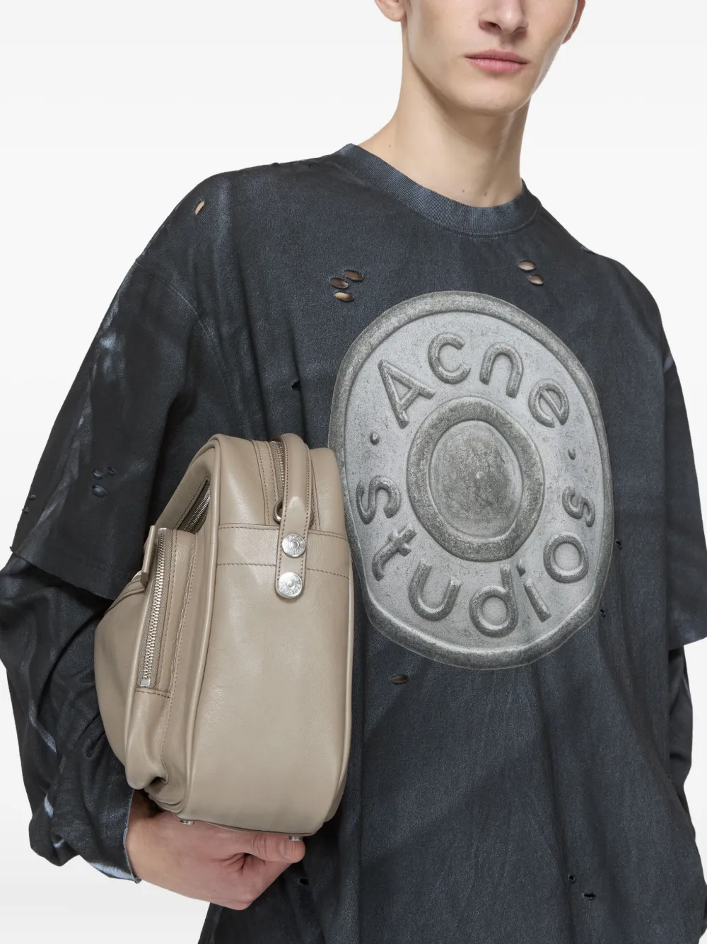 Acne Studios Gerafeld T-shirt met logoprint Zwart