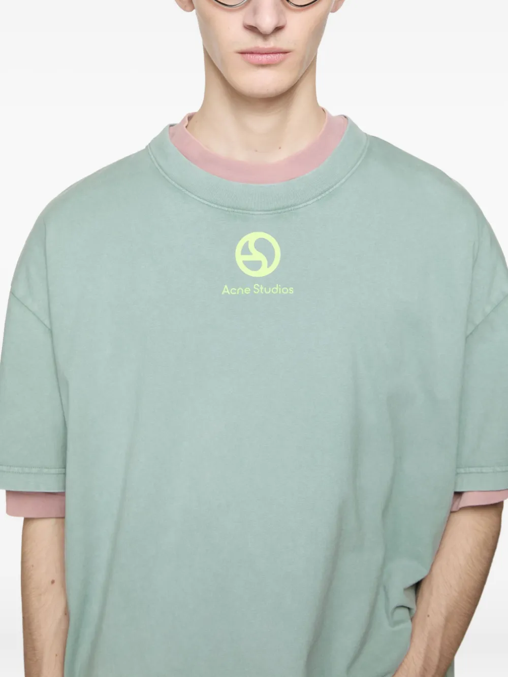 Acne Studios T-shirt met logoprint Groen