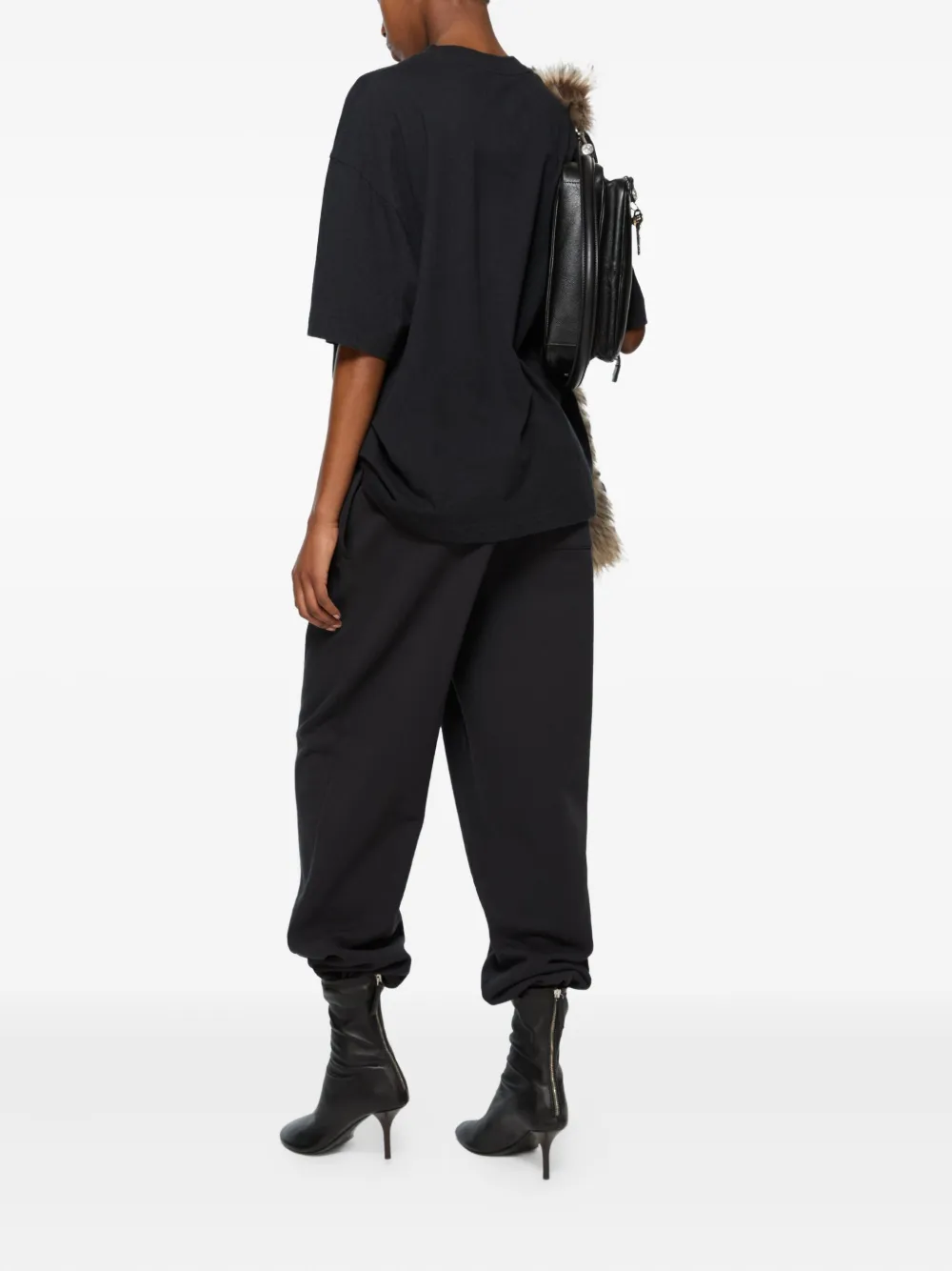 Acne Studios T-shirt van biologisch katoen met grafisch detail Zwart
