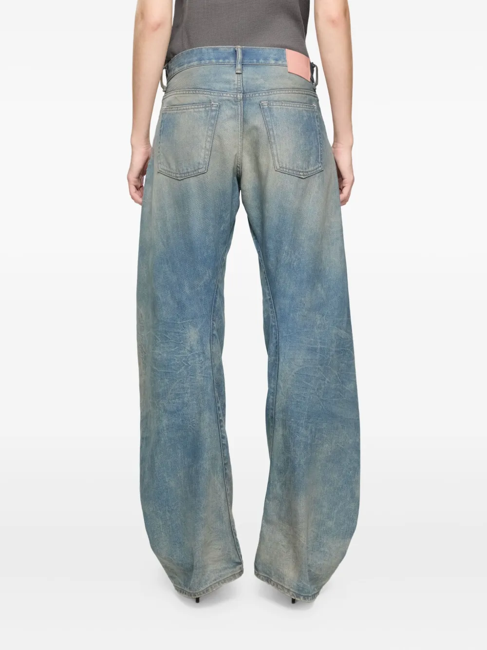 Acne Studios Jeans met logopatch Blauw
