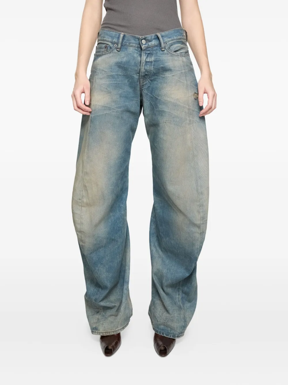 Acne Studios Jeans met logopatch Blauw