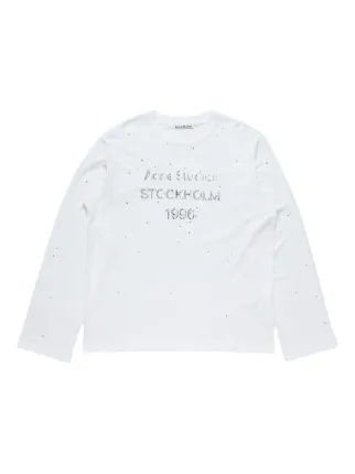 Acne Studios ロゴ ロングTシャツ | ホワイト | FARFETCH JP