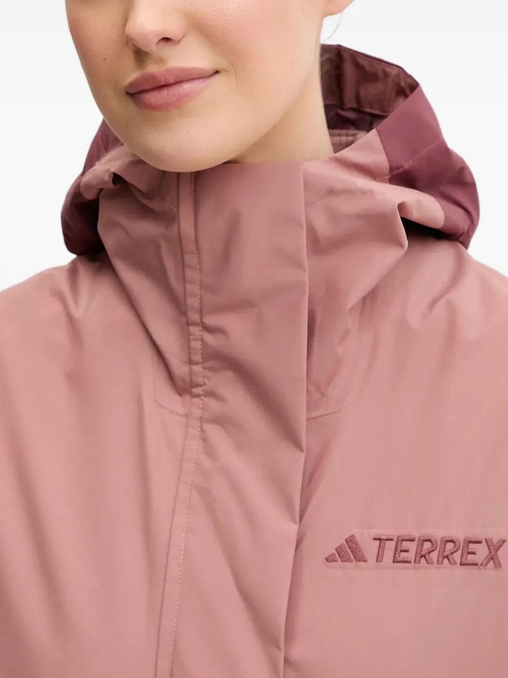 adidas Terrex tweekleurig jack met capuchon Roze