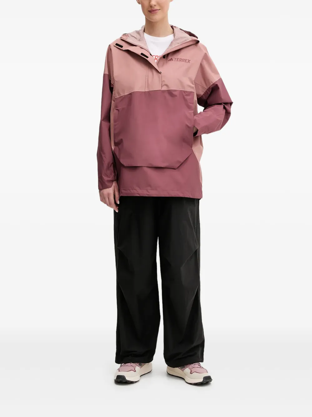 Adidas Originals Terrex Two-tone Hooded Jacket In Pink