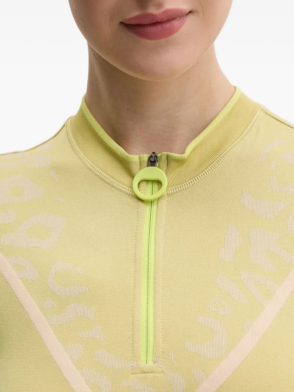adidas by Stella McCartney Truenature Golf short-sleeve zip-neck top Geel