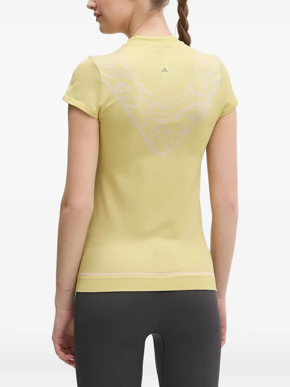 adidas by Stella McCartney Truenature Golf short-sleeve zip-neck top Geel