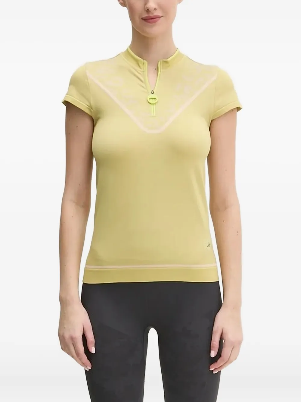 Adidas by Stella McCartney Truenature Golf short-sleeve zip-neck top Geel