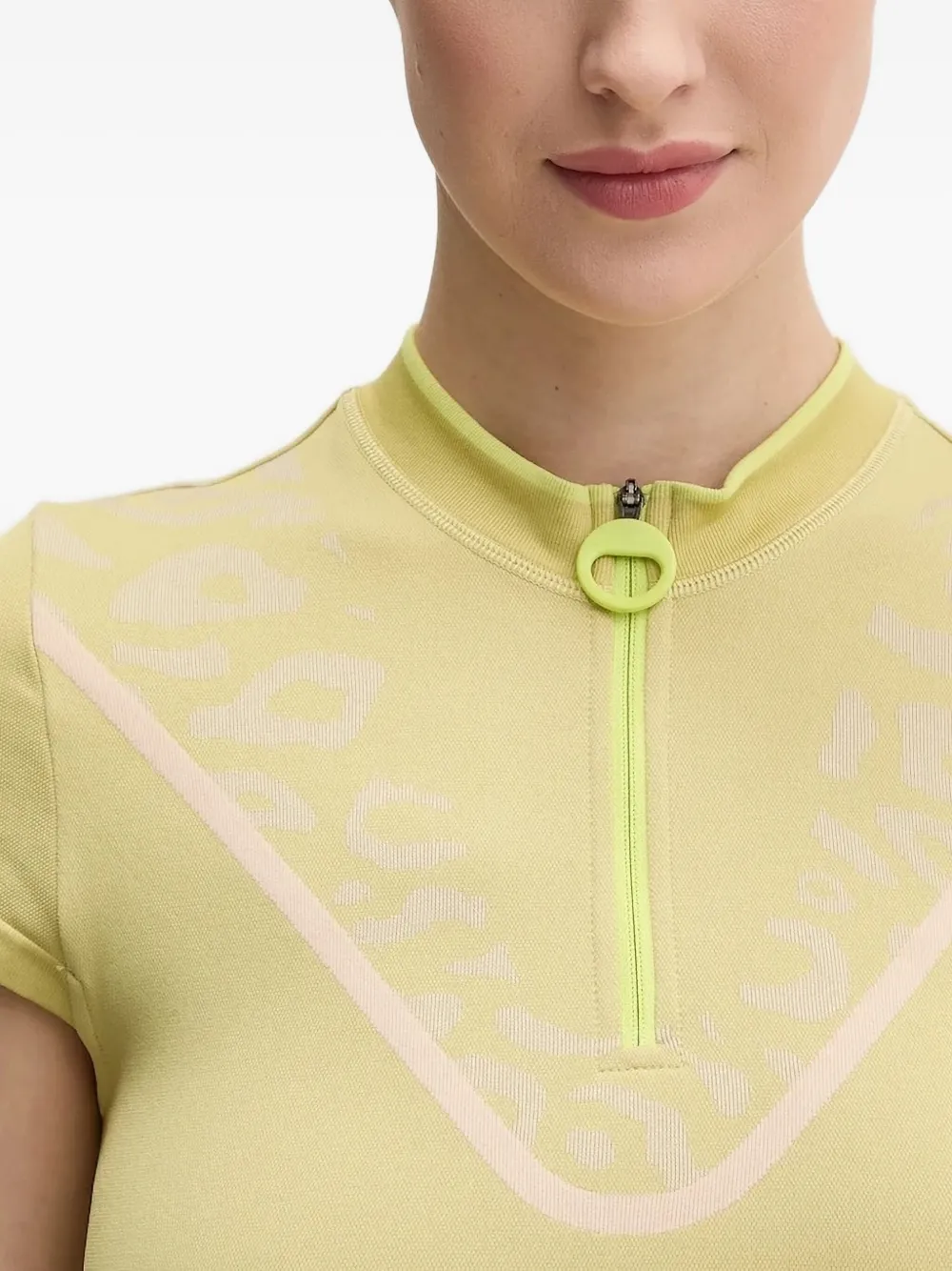 adidas by Stella McCartney Truenature Golf short-sleeve zip-neck top Geel