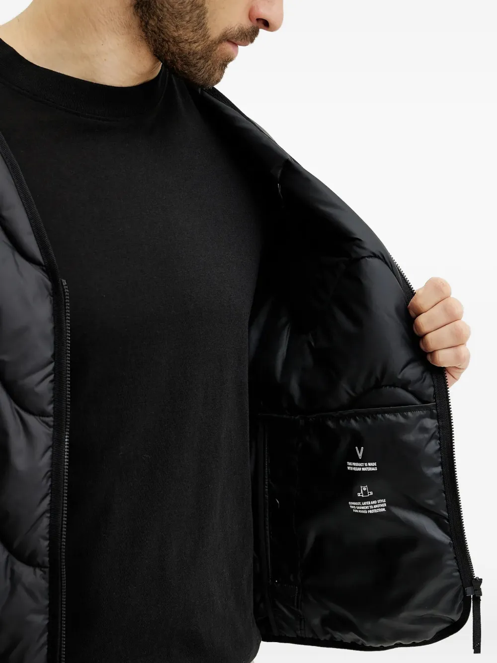 adidas Nuganic quilted vest Zwart