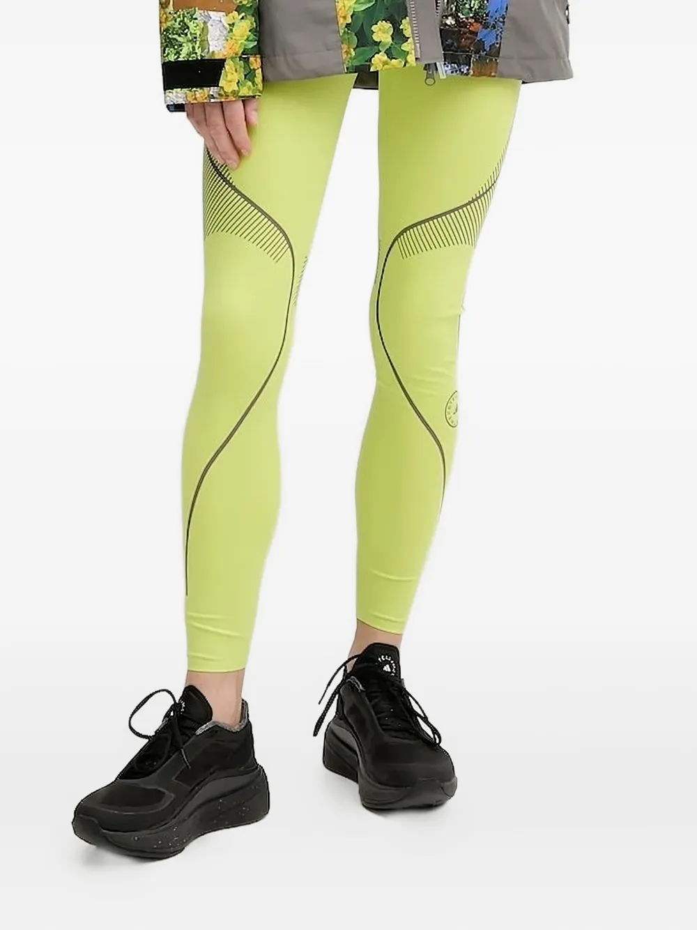 Adidas By Stella Mccartney Truepace Logo-detail Leggings In Green