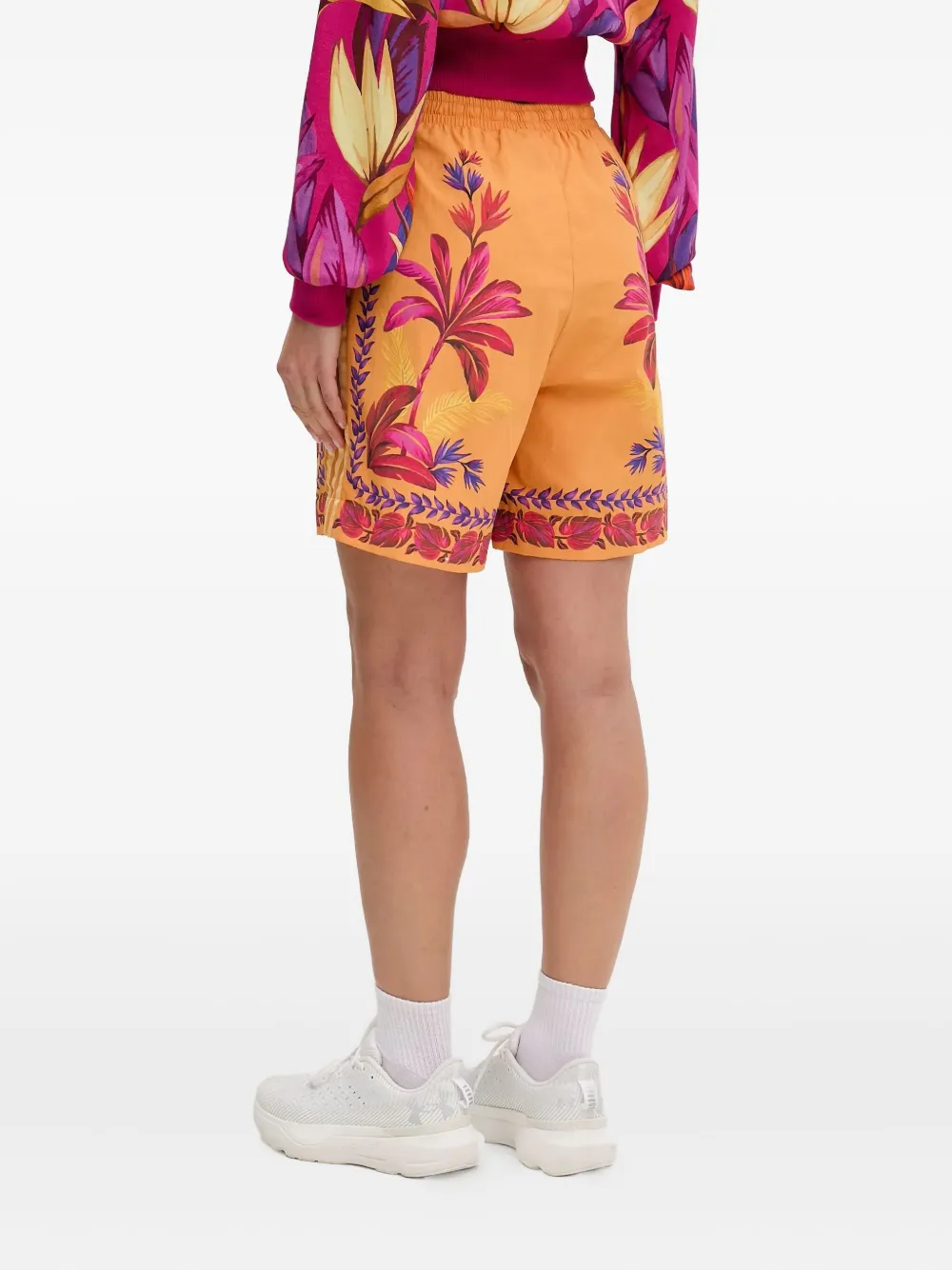 adidas tropical-print side-stripe shorts Oranje