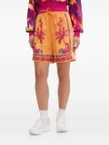 adidas tropical-print side-stripe shorts - Orange
