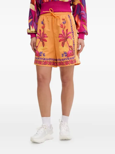 adidas tropical-print side-stripe shorts