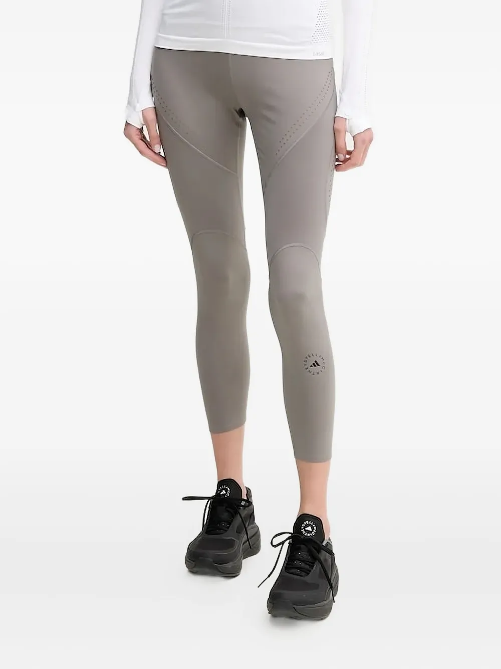 Adidas by Stella McCartney logo-detail cropped leggings Grijs