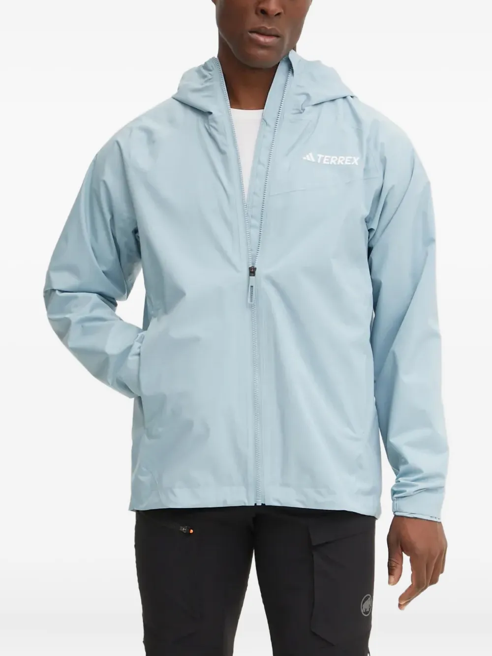 adidas hooded zip-up jacket Blauw