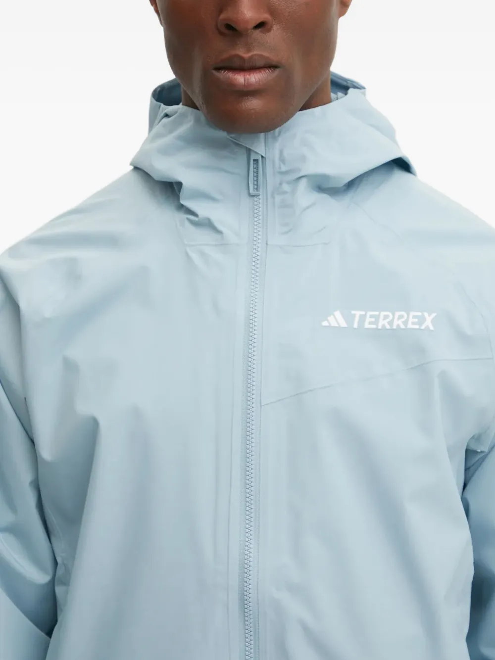 adidas hooded zip-up jacket Blauw