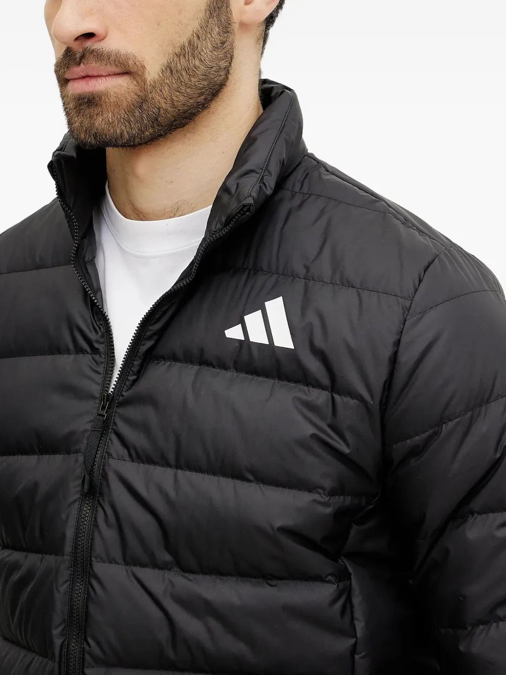 adidas logo-print jacket Zwart
